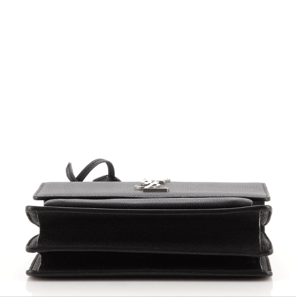 Brand New!!! YSL Saint Laurent Sunset Medium YSL Crossbody Bag in Black Leather - Picture 5 of 16